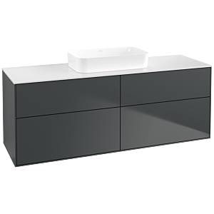 Villeroy und Boch Finion Waschtischunterschrank F73100HG 160x60,3x50,1cm, Glass White Matt, Midnight Blue Matt Lacquer