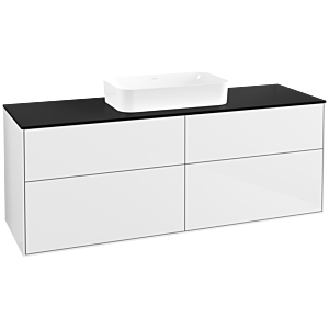 Villeroy und Boch Finion Waschtischunterschrank F73200GF 160x60,3x50,1cm, Glass Black Matt, Glossy white lacquer