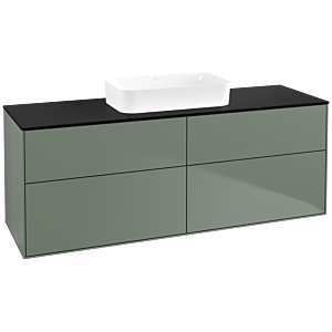 Villeroy et Boch Finion Villeroy et Boch F73200GM 160x60.3x50.1cm, Glass Black Matt, Olive Matt Lacquer