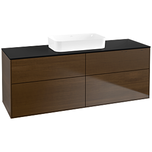 Villeroy and Boch Finion Villeroy and Boch Finion F73200GN 160x60.3x50.1cm, Glass Black Matt, Walnut veneer