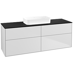 Villeroy et Boch Finion Villeroy et Boch F73200MT 160x60.3x50.1cm, verre noir mat, laqué blanc mat