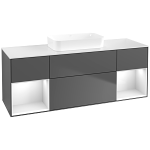 Villeroy and Boch Finion Villeroy and Boch Finion F741GFGK 160x60.3x50.1cm, shelves Glossy white lacquer, Anthracite matt