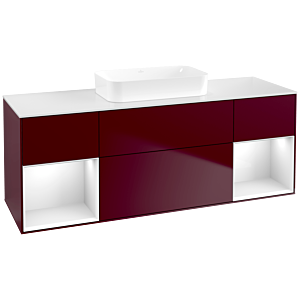 Villeroy et Boch Finion Villeroy et Boch F741GFHB 160x60.3x50.1cm, étagères Laque blanche brillante, Peony Matt