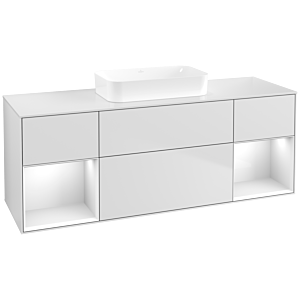 Villeroy und Boch Finion Waschtischunterschrank F741GFMT 160x60,3x50,1cm, Regale Glossy white lacquer, White matt lacquer