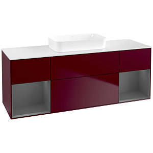 Villeroy et Boch Finion Villeroy et Boch F741GKHB 160x60.3x50.1cm, étagères Laque anthracite mate, Peony Matt