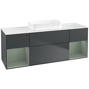 Villeroy and Boch Finion Villeroy and Boch Finion F741GMHG 160x60.3x50.1cm, shelves olive matt lacquer, Midnight Blue Matt Lacquer