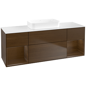 Villeroy und Boch Finion Waschtischunterschrank F741GNGN 160x60,3x50,1cm, Regale Walnut veneer, Walnut veneer