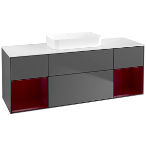 Villeroy and Boch Finion Villeroy and Boch Finion F741HBGK 160x60.3x50.1cm, shelves Peony matt lacquer, anthracite matt