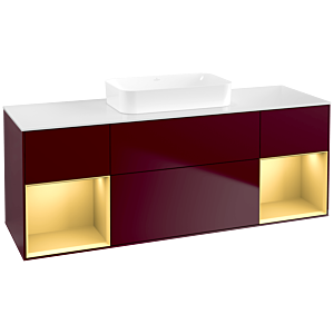 Villeroy et Boch Finion Villeroy et Boch F741HFHB 160x60.3x50.1cm, étagères laqué or mat, Peony Matt