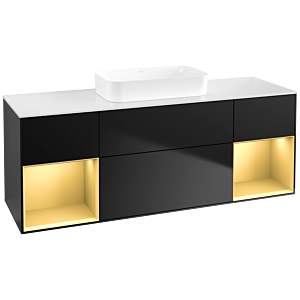 Villeroy and Boch Finion Villeroy and Boch Finion F741HFPD 160x60.3x50.1cm, shelves gold matt lacquer, black matt lacquer