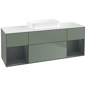 Villeroy et Boch Finion Villeroy et Boch F741HGGM 160x60.3x50.1cm, étagères Laque mat minuit, Olive Matt Lacquer