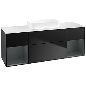 Villeroy et Boch Finion Villeroy et Boch F741HGPD 160x60.3x50.1cm, étagères Laque mat minuit, Laque noire mate