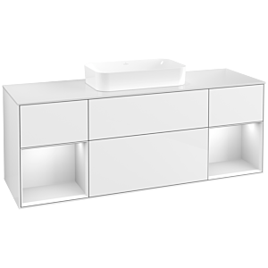 Villeroy et Boch Finion Villeroy et Boch F741MTGF 160x60.3x50.1cm, étagères laqué blanc mat, laqué blanc brillant
