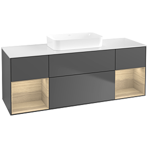 Villeroy et Boch Finion Villeroy et Boch F741PCGK 160x60.3x50.1cm, étagères Oak Veneer , anthracite mat