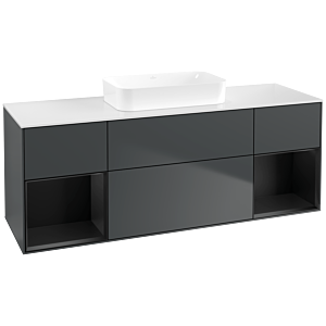 Villeroy and Boch Finion Villeroy and Boch Finion F741PDHG 160x60.3x50.1cm, shelves black matt lacquer, Midnight Blue Matt Lacquer