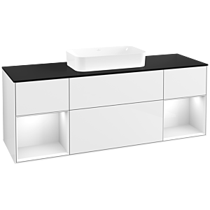 Villeroy und Boch Finion Waschtischunterschrank F742GFGF 160x60,3x50,1cm, Regale Glossy white lacquer, Glossy white lacquer