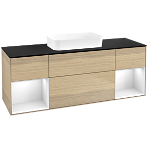 Villeroy and Boch Finion Villeroy and Boch Finion F742GFPC 160x60.3x50.1cm, shelves Glossy white lacquer, Oak Veneer