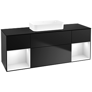 Villeroy and Boch Finion Villeroy and Boch Finion F742GFPD 160x60.3x50.1cm, shelves Glossy white lacquer, Black matt lacquer