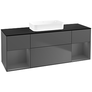 Villeroy und Boch Finion Waschtischunterschrank F742GKGK 160x60,3x50,1cm, Regale Anthracite matt lacquer, Anthracite matt