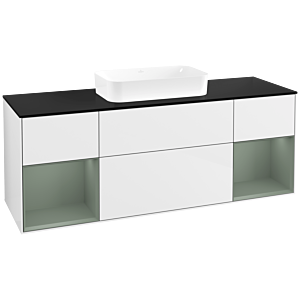 Villeroy and Boch Finion Villeroy and Boch Finion F742GMGF 160x60.3x50.1cm, shelves olive matt lacquer, glossy white lacquer