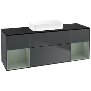 Villeroy and Boch Finion Villeroy and Boch Finion F742GMHG 160x60.3x50.1cm, shelves olive matt lacquer, Midnight Blue Matt Lacquer