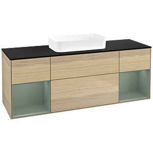 Villeroy and Boch Finion Villeroy and Boch Finion F742GMPC 160x60.3x50.1cm, shelves olive matt lacquer, Oak Veneer