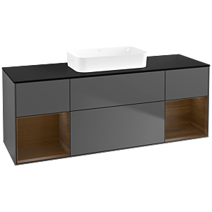 Villeroy et Boch Finion Villeroy et Boch F742GNGK 160x60.3x50.1cm, étagères placage noyer, anthracite mat