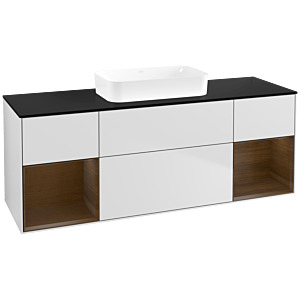 Villeroy et Boch Finion Villeroy et Boch F742GNMT 160x60.3x50.1cm, étagères placage noyer, laqué blanc mat