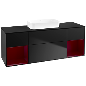 Villeroy and Boch Finion Villeroy and Boch Finion F742HBPD 160x60.3x50.1cm, shelves Peony matt lacquer, black matt lacquer