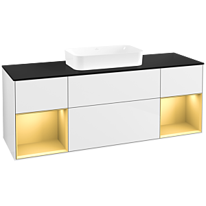 Villeroy and Boch Finion Villeroy and Boch Finion F742HFGF 160x60.3x50.1cm, shelves gold matt lacquer, glossy white lacquer