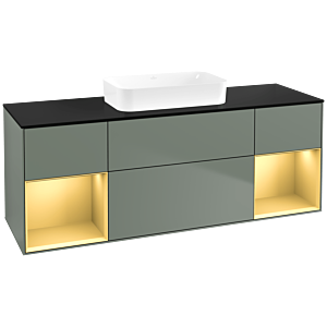 Villeroy and Boch Finion Villeroy and Boch Finion F742HFGM 160x60.3x50.1cm, shelves gold matt lacquer, Olive Matt Lacquer