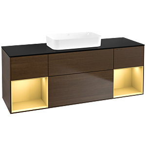 Villeroy and Boch Finion Villeroy and Boch Finion F742HFGN 160x60.3x50.1cm, shelves gold matt lacquer, walnut veneer