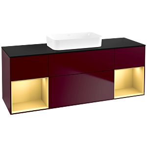 Villeroy und Boch Finion Waschtischunterschrank F742HFHB 160x60,3x50,1cm, Regale Gold matt lacquer, Peony Matt