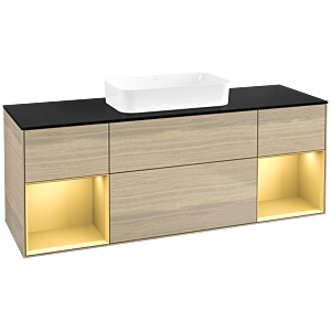 Villeroy and Boch Finion Villeroy and Boch Finion F742HFPC 160x60.3x50.1cm, shelves gold matt lacquer, Oak Veneer