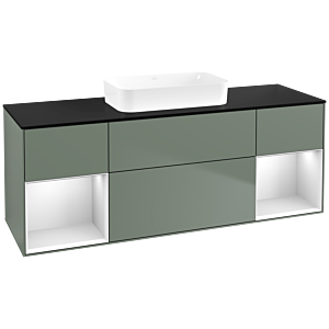 Villeroy and Boch Finion Villeroy and Boch Finion F742MTGM 160x60.3x50.1cm, shelves white matt lacquer, Olive Matt Lacquer