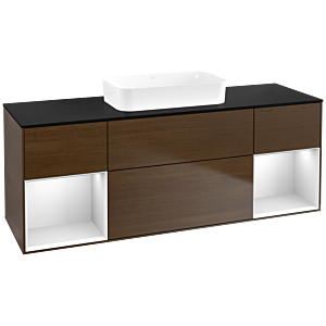 Villeroy and Boch Finion Villeroy and Boch Finion F742MTGN 160x60.3x50.1cm, shelves white matt lacquer, walnut veneer