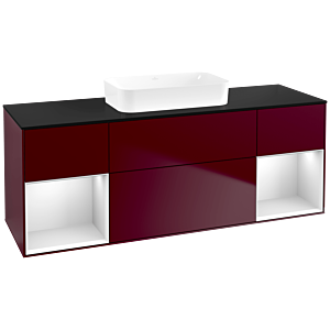 Villeroy und Boch Finion Waschtischunterschrank F742MTHB 160x60,3x50,1cm, Regale White matt lacquer, Peony Matt