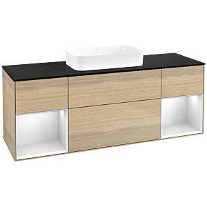 Villeroy and Boch Finion Villeroy and Boch Finion F742MTPC 160x60.3x50.1cm, shelves white matt lacquer, Oak Veneer