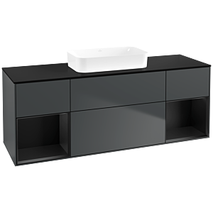 Villeroy and Boch Finion Villeroy and Boch Finion F742PDHG 160x60.3x50.1cm, shelves black matt lacquer, Midnight Blue Matt Lacquer