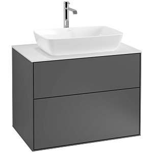 Villeroy und Boch Finion Waschtischunterschrank F75100GK 80x60,3cm, Abdeckplatte white matt, Anthracite matt