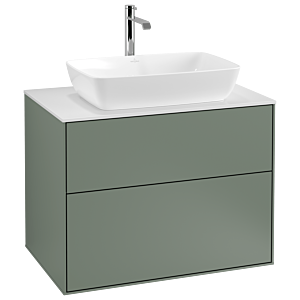 Villeroy und Boch Finion Waschtischunterschrank F75100GM 80x60,3cm, Abdeckplatte white matt, Olive Matt Lacquer