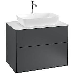Villeroy und Boch Finion Waschtischunterschrank F75100HG 80x60,3cm, Abdeckplatte white matt, Midnight Blue Matt Lacquer