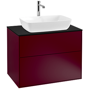 Villeroy und Boch Finion Waschtischunterschrank F75200HB 80x60,3cm, Abdeckplatte black matt, Peony Matt