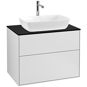 Villeroy und Boch Finion Waschtischunterschrank F75200MT 80x60,3cm, Abdeckplatte black matt, White matt lacquer