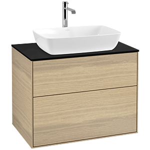 Villeroy und Boch Finion Waschtischunterschrank F75200PC 80x60,3cm, Abdeckplatte black matt, Oak Veneer