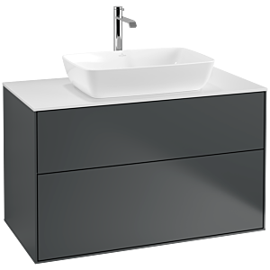 Villeroy und Boch Finion Waschtischunterschrank F76100HG 100x60,3cm, Abdeckplatte white matt, Midnight Blue Matt Lacquer
