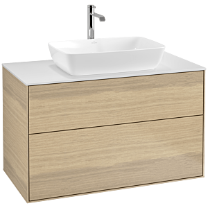 Villeroy und Boch Finion Waschtischunterschrank F76100PC 100x60,3cm, Abdeckplatte white matt, Oak Veneer