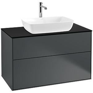 Villeroy et Boch Finion Villeroy et Boch F76200HG 100x60,3cm, plaque de finition noir mat, Midnight Blue Matt Lacquer