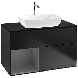 Villeroy and Boch Finion Villeroy and Boch Finion F772GKPD 100cm, cover plate black matt, shelves anthracite matt lacquer, black matt lacquer