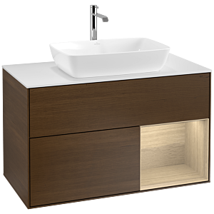Villeroy and Boch Finion Villeroy and Boch Finion F781PCGN 100cm, cover plate white matt, shelves Oak Veneer , Oak Veneer veneer
